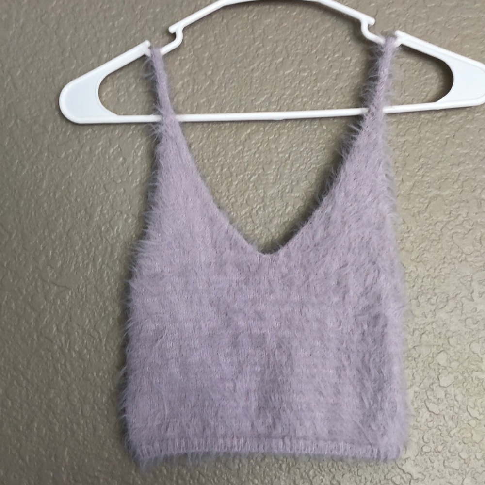 KIMICHI BLUE LAVENDER FUZZY MINI TOP